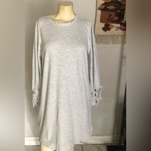 Blue Orchid Gray and Ivory Long Sleeve Women's Dress Size Medium